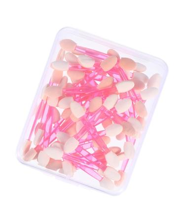BIUDECO 50pcs Double Ended Eyeshadow Brush Liquid Foundation Makeup Face Powder Kit Eye Shadow Pink Emulsion
