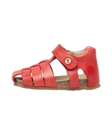 Falcotto Alby-Closed Toe Fisherman Leather Sandals 4 UK Child Red Rosso 0h05