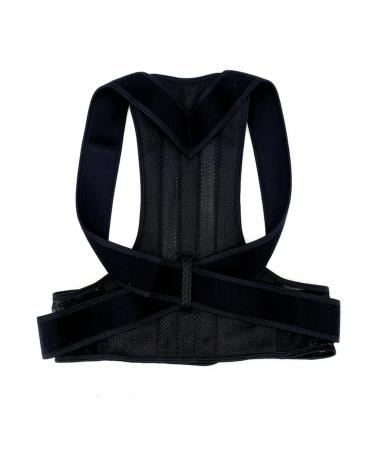 Back Waist Posture Corrector Adjustable Adult Correction Belt Waist Trainer Shoulder Lumbar Brace Spine Health Support Belt Vest Black Large