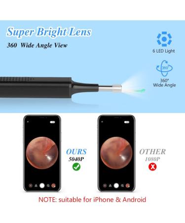 ACWOO WiFi Ear Wax Removal Otoscope - 5040P Waterproof Ear Cleaner with LED for iPhone iPad & Android - Buy Online on GoSupps.com