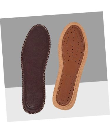 NOLITOY Men's Shock-Absorbing Insoles - Damping Shoe Pads for Plantar Charcoral - Comfortable Leather Insoles in Brown Size 2 - International Shipping Available - Buy Online on GoSupps.com