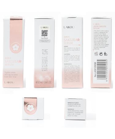 AKARY Sakura Face Fluid Essence Moisturizing Skin Shining Cherry Blossom Hyaluronic Acid Serum Essence Shrink Pores Tightening Skin Face Solution (30ml) 1.06 Ounce (Pack of 1) pink - Buy Online on GoSupps.com