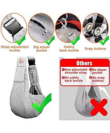 Tomkas Dog Carrier Bag - Adjustable Sling for Dogs & Cats up to 4.5 kg - Gray M - Versatile Purse Style with Snap Lock - Buy Online on GoSupps.com