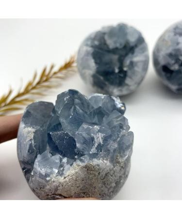 Natural Blue Celestite Crystal Cluster Raw Stones Ornaments Crystal Stones Purification GiftsOre NaturalReiki Decoration Stone Mineral Specimen 350-390grams - Buy Online on GoSupps.com