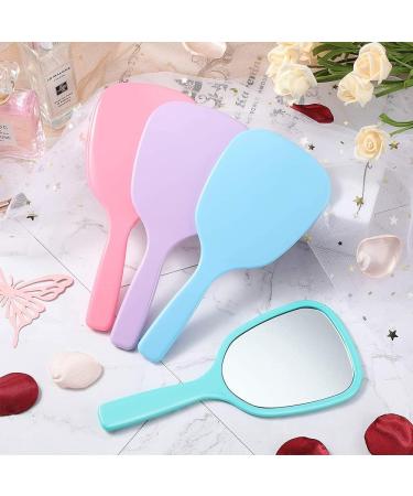 4 Pieces Hand Mirror Handheld Mirror with Handle Oval Handheld Mirror Barbers Hairdressers Mirror for Face Makeup Travel Personal Cosmetic Salon Mirror(4Colors) 8*18CM - Buy Online on GoSupps.com