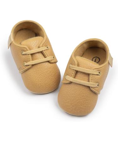 Baby Unisex Anti-Slip PU Leather First Walking Shoes 12-18 Months Brown - Buy Online on GoSupps.com