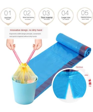 ytrew 10 rolls sorted garbage bags kitchen household hotel thickened portable trash bags - Buy Online on GoSupps.com