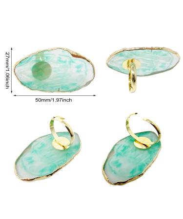 4PCS Resin Marble Nail Art Palette Rings - Gel Polish Mixing Trays & Color Plates with Adjustable Finger Ring - Buy Online on GoSupps.com