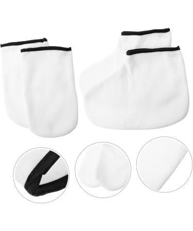 Healeved 4 Pairs Hand and Foot Mask Paraffin Wax Foot Bags Wax Treatment Tools Supply Wax Liner for Hands Paraffin Wax Gloves Paraffin Wax Mitt Foot Spa Polyester Hyperthermia Remover White - Buy Online on GoSupps.com