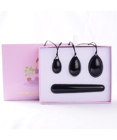 Natural Black Obsidian Yoni Jade Egg - Kegel Fitness Equipment for Muscle Toning & Tightening | Large Size - Buy Online on GoSupps.com