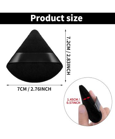 6-Piece Triangle Powder Puff Face Makeup Sponge Set with Strap - Soft Velour Puffs for Mineral Powder & Foundation - Black & Light Skin Tones - Buy Online on GoSupps.com