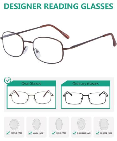 Eyekepper Metal Frame Spring Hinged Reading Glasses - 3 Pairs (Brown/Gunmetal/Black) +2.75 - Stylish & Durable Valupac Readers - Buy Online on GoSupps.com