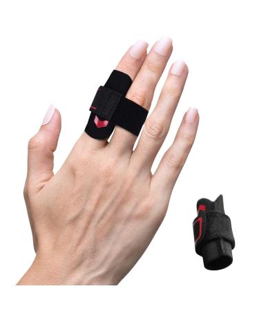 VerteLife Finger Splint Adjustable Finger Sleeve Support Protector Finger Brace Relieve Joint Pain Finger Guards Sport Cushion Bandage for Basketball Volleyball - Red