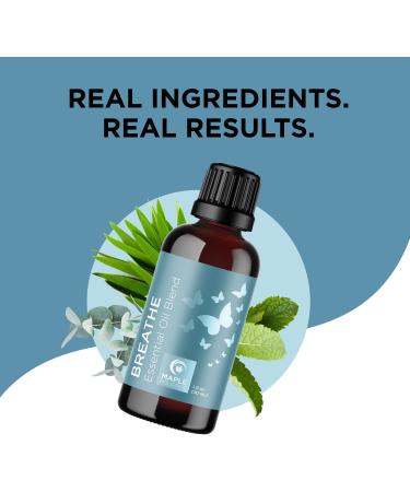 Breathe Blend Essential Oil for Diffuser - Eucalyptus, Peppermint, Tea Tree, and Mint Oils for Invigorating Home and Shower Aromatherapy - Buy Online on GoSupps.com