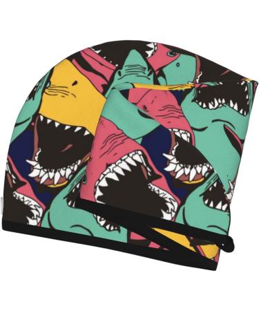 Angry Shark Pattern Microfiber Hair Towel - Soft Super Absorbent Quick Dry Hair Wrap for Women | Perfect for Long Curly & Thick Hair - Buy Online on GoSupps.com