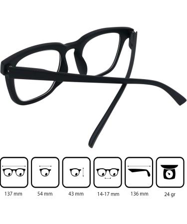 Shop Mini Anti Blue Light Glasses - Rectangular Thick Frame Free Case 1.5 Diopters for Men & Women - Durable Black Plastic - Buy Online on GoSupps.com