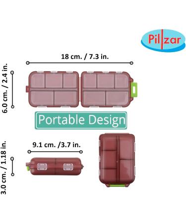Portable Pill Organizer 2 Pack | Pocket-Sized with 10 Compartments & Sticky Notes | Ideal for Travel & Home Use - Buy Online on GoSupps.com