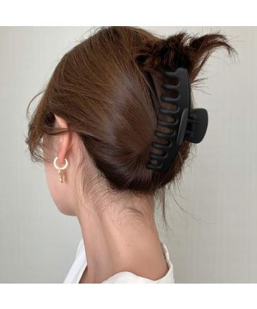 WHAVEL 6PCS Matte Plastic Large Black Hair Claw Clips - Non-slip Ponytail Holder for Thick Hair - Hair Clip Clamps Teeth for Women and Girls - Buy Online on GoSupps.com