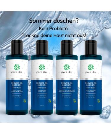Black Orchid Shower Oil - Natural Vegan Shower Oil | SLES Free Preservative Free | 200ml - Green Idea - Buy Online on GoSupps.com