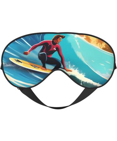 Hawaiian Surfer Wavy Print Sleep Eye Mask Soft Eyeshade for Travel & Naps | Perfect for Men & Women - Buy Online on GoSupps.com