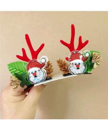 Christmas Hair Clip RoadLoo 4 Pairs Christmas Reindeer Antler Hair Clips Lovely Santa Deer Horn Ears Hair Pins Hairpin Pine Cone Christmas Hairpin for Girls Christmas Party Festival Hair Decor - Buy Online on GoSupps.com