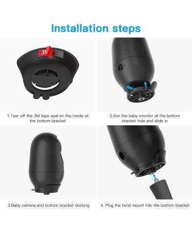 Holaca Flexible Baby Monitor Holder for Nooie 2K Surveillance Camera - Secure & Adjustable | WiFi Compatible (Black) - Buy Online on GoSupps.com