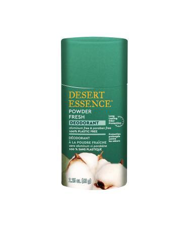 Desert Essence Natural Powder Fresh Deodorant - 100% Plastic Free Aluminum Free & Paraben Free for Women & Men 2.25 oz - Buy Online on GoSupps.com