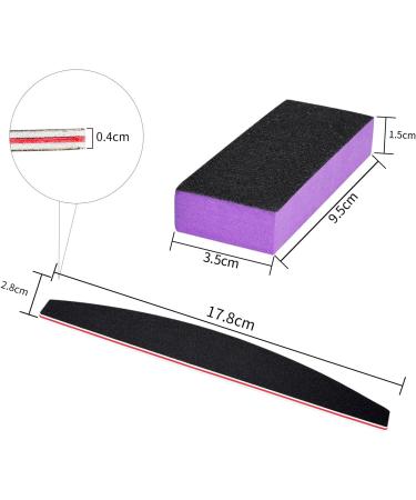 Buy Reusable Black Nail File & Thin Buffer Block - Double Sided Manicure Tools (100/180 Grit) - Perfect for Buffing & Grinding | International Shipping - Buy Online on GoSupps.com