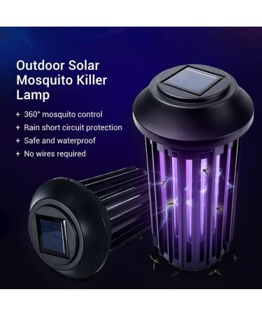SEFAX Solar Mosquito Killer Lamp Outdoor Waterproof Mosquito Killer LED Electric Fly Trap Electric Shock Mosquito Killer for Bedroom Living Room Kitchen Office - Buy Online on GoSupps.com