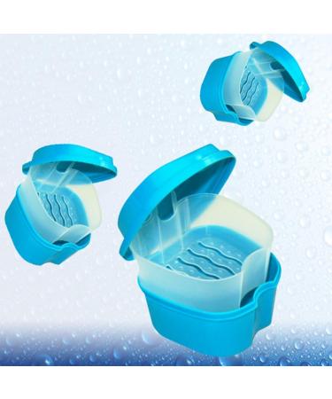 Denture Box for Teeth Storage | Sky Blue Denture Case with Hanging Net - Shop Internationally! - Buy Online on GoSupps.com