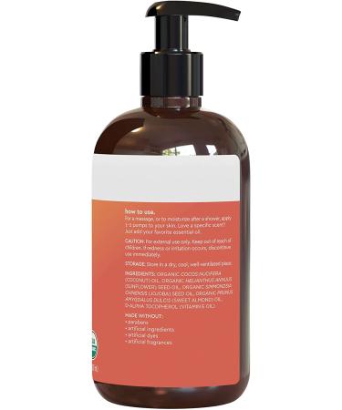 Certified Organic Unscented Massage Oil - Non-Greasy Formula for Muscle Relief and Relaxation - 8 fl. oz - Buy Online on GoSupps.com