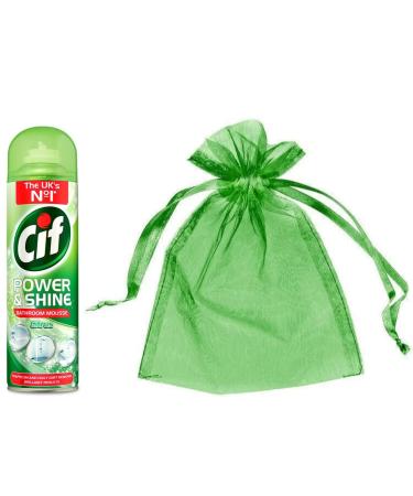 Power & Shine Citrus Mousse Bathroom Cleaner Spray 500ml + Our Gift for You: Organza Bag Size 9x7x0.1cm
