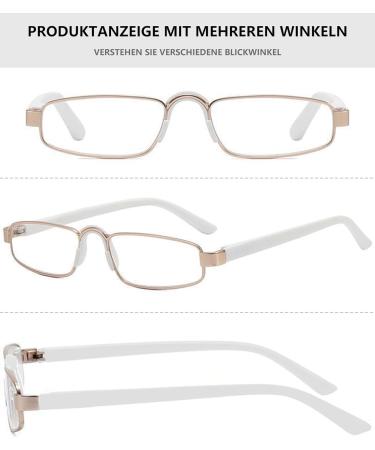 Shop Lanomi Small Blue Light Filter Reading Glasses - Unisex Narrow Metal Frame Spring Hinges +1.0 to +4.0 - Viscidator Visual Aid - Buy Online on GoSupps.com