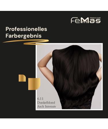 Femmas Dark Blonde Ash Hair Color 6.11 - Professional Cream with Argan Oil & Keratin - Permanent Tint for Radiant Results - 100ml - Buy Online on GoSupps.com