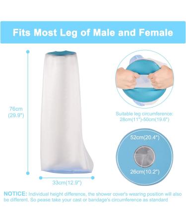 Adult Waterproof Leg Cast Protector | Non-slip Shower Cover for Broken Thighs, Knees, and Feet | Reusable Leg Cast Bag for Bandage/Plaster | Keep Cast Dry - Large Size - Buy Online on GoSupps.com