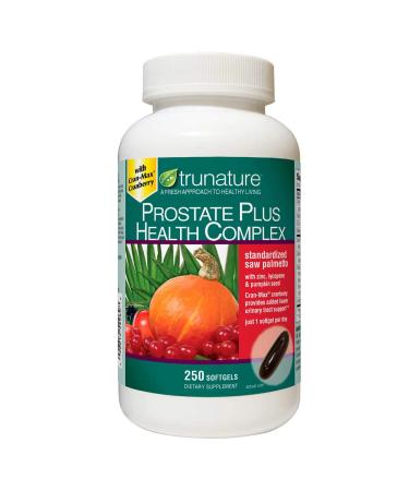 TruNature Prostate Plus Health Complex - Saw Palmetto with Zinc, Lycopene, Pumpkin Seed - 250 Softgels