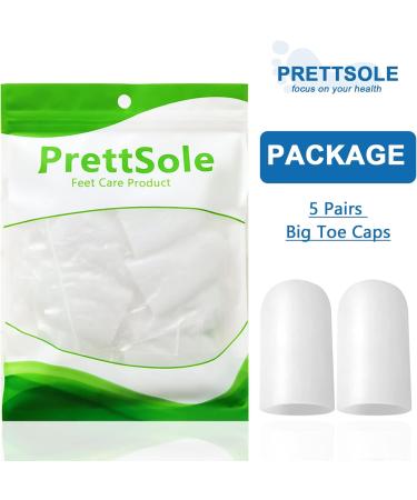 PrettSole Soft Silicone Toe Protectors - 5 Pairs Toe Caps for Corns, Calluses, Ingrown Toenail - Reduce Friction & Provide Cushioning - Buy Online on GoSupps.com