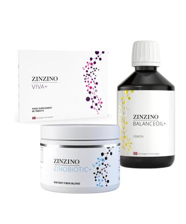 ZinZino ZinZino Serenity Kit - BalanceOil+ Lemon 300ml ZinoBiotic+ & Viva+ - Natural Combo Pack