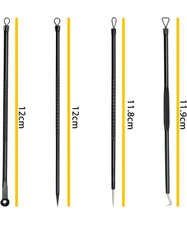 SZXMDKH Black Blackhead Tool Kit Stainless Steel Acne Needles Double Side Spot Squeezer Tool Pimple Popper Tool Kit Whitehead Removal  - Buy Online on GoSupps.com