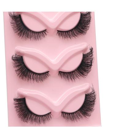 HBZGTLAD Cat-Eye 3D Mink Eyelashes - Curled Winged Natural & Realistic Messy End, Soft & Thick False Eyelashes (MA01) - Buy Online on GoSupps.com