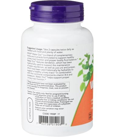 NOW Water-Out 100 Tablets - Natural Diuretic for Bloating and Water Retention - Buy Online on GoSupps.com