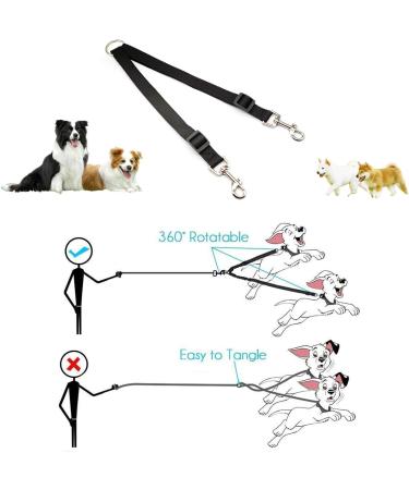 Double Dog Lead Double Dog Lead For Walking 2 Dogs No Tangle Adjustable Double Pet Trainer Lead No Tangle 360 Rotation Dog Leash Double Dog Lead Double Ended Lead For Dogs - Buy Online on GoSupps.com