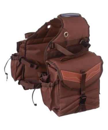 Tough-1 Insulated Saddle Bag with Pockets Brown
