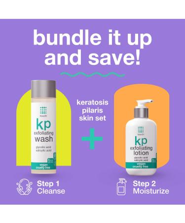 Keratosis Pilaris Exfoliating Body Wash Cleanser - 15% Glycolic Acid, Aloe Vera & Hyaluronic Acid - Smooths Skin, Reduces Redness - 8oz - Buy Online on GoSupps.com