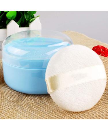 Shop Solustre 2-Piece Empty Powder Box Set - Blue Baby Powder & Talcum Container with Sponge | Ideal for Newborns Toddlers & Women - Buy Online on GoSupps.com
