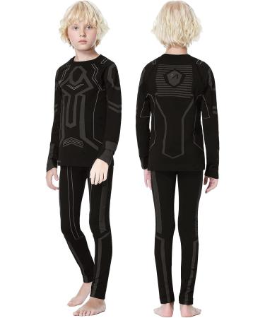 FEIXIANG Kid's Thermal Underwear Set - Long Sleeve Base Layer for Boys - Grey, X-Small - Buy Online on GoSupps.com