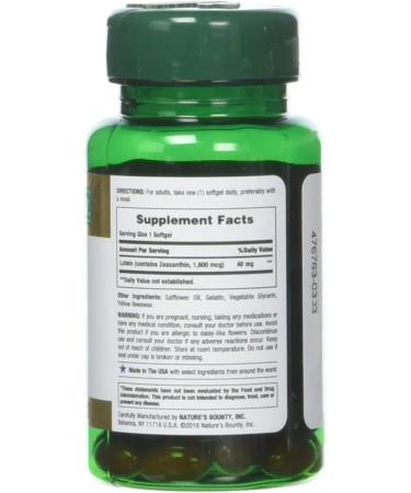 Nature's Bounty Lutein 40mg 30-Count Pack of 4 - Eye Health Support - Buy Online on GoSupps.com