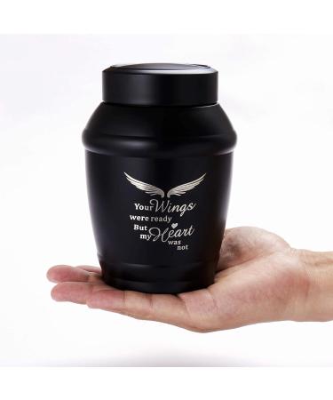 LINES ARTE 5.7 Inches Medium Size Urns for Human Ashes Adult Male Black Cremation Urns for Adult Ashes Angel Wings Decorative Urns M Black Wings - Buy Online on GoSupps.com