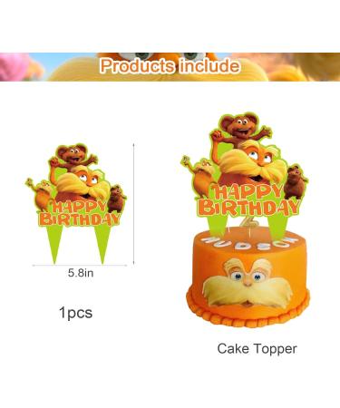 37 Pcs Lorax Cake Topper and Cupcake Toppers Set Lorax Birthday Party Supplies for Lorax Birthday Decorations - Buy Online on GoSupps.com