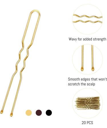 Shakeel 30pcs Invisible Hair Nets for Buns with 20pcs U Shape Hair Pins - Mesh Ballet Bun Nets for Women and Girls - Gold Hair Nets for Dancer and Caterers - Buy Online on GoSupps.com